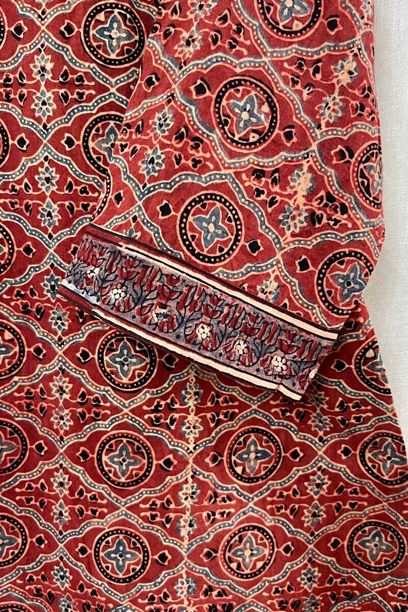 Ajrak Hand Block-Printed Straight Cotton Kurta