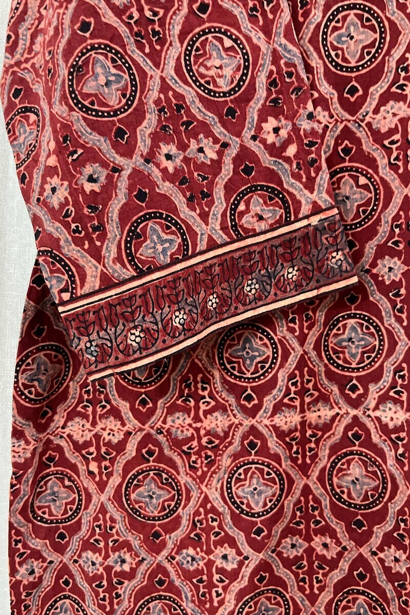 Ajrak Hand Block-Printed Straight Cotton Kurta