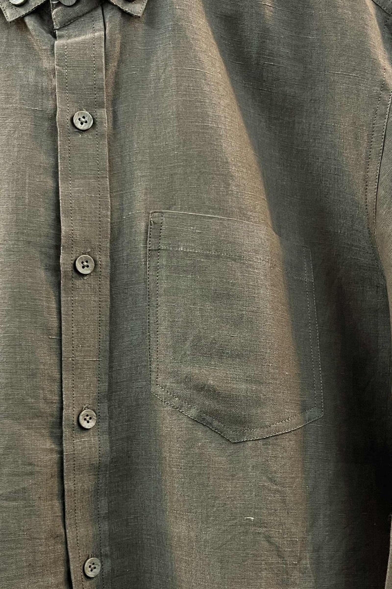 FG Specials: 1 Of 1- Men's Green Handcrafted Cotton Linen Shirt