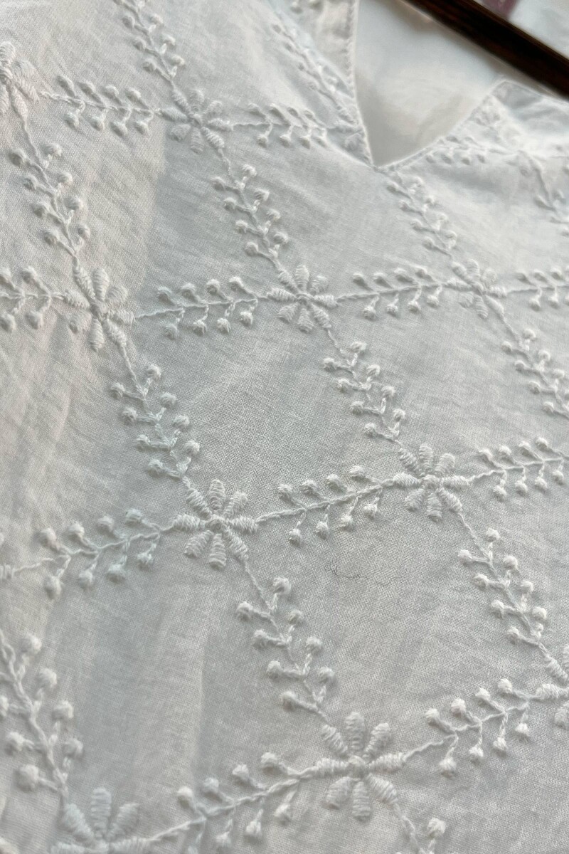 FG Specials: 1 of 1- White Handcrafted Cotton Top