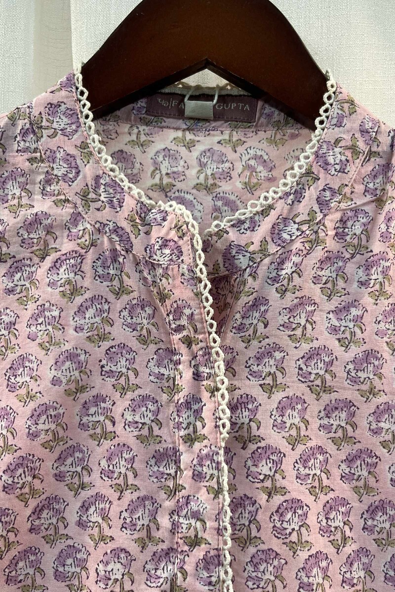FG Specials: 1 Of 1- Pink Hand Block-Printed Modal Loungewear Set