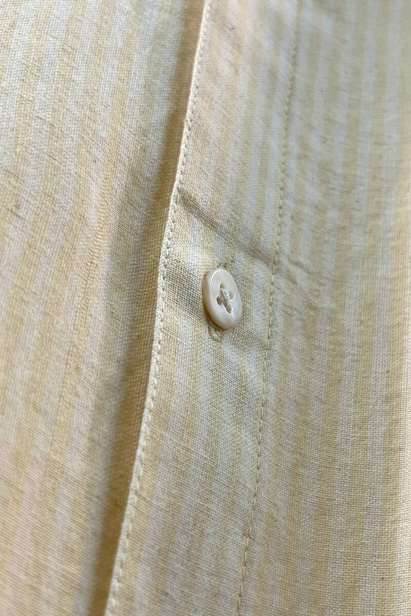 FG Specials: 1 Of 1- Men's Yellow Handcrafted Handloom Shirt