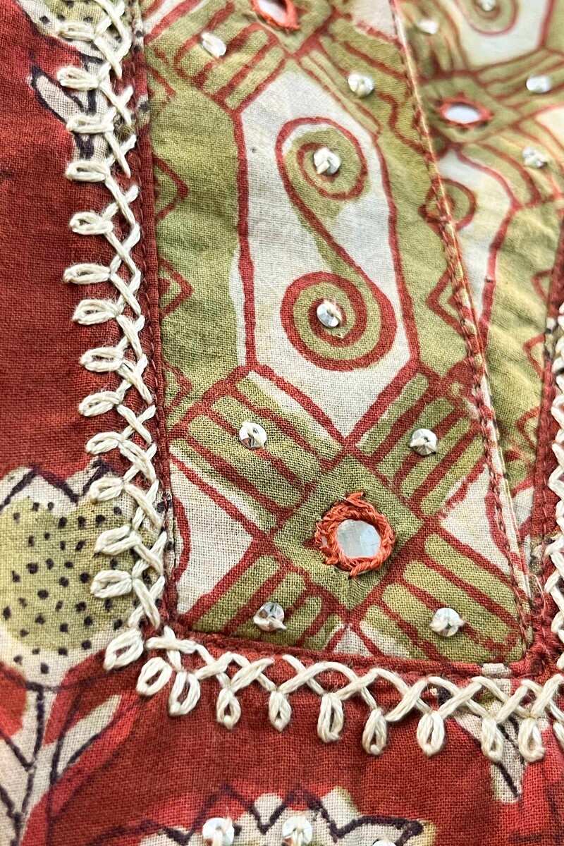 FG Specials: 1 of 1- Red Hand Block-Printed Straight Cotton Kurta