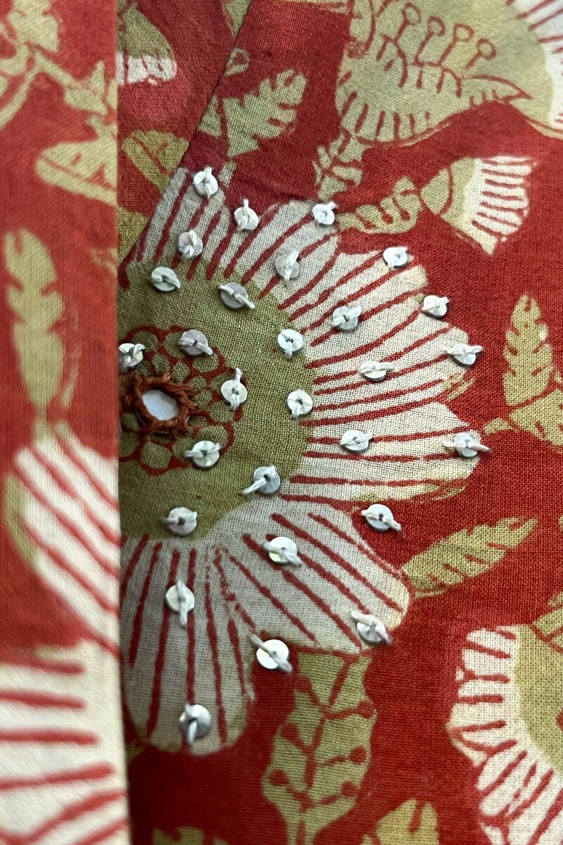 FG Specials: 1 of 1- Red Hand Block-Printed Straight Cotton Kurta