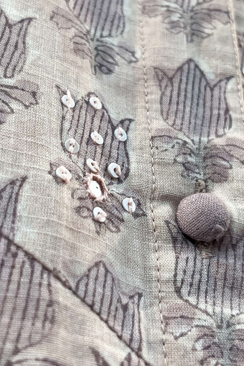 FG Specials: 1 of 1- Pink Hand Block-Printed Cotton Slub Top