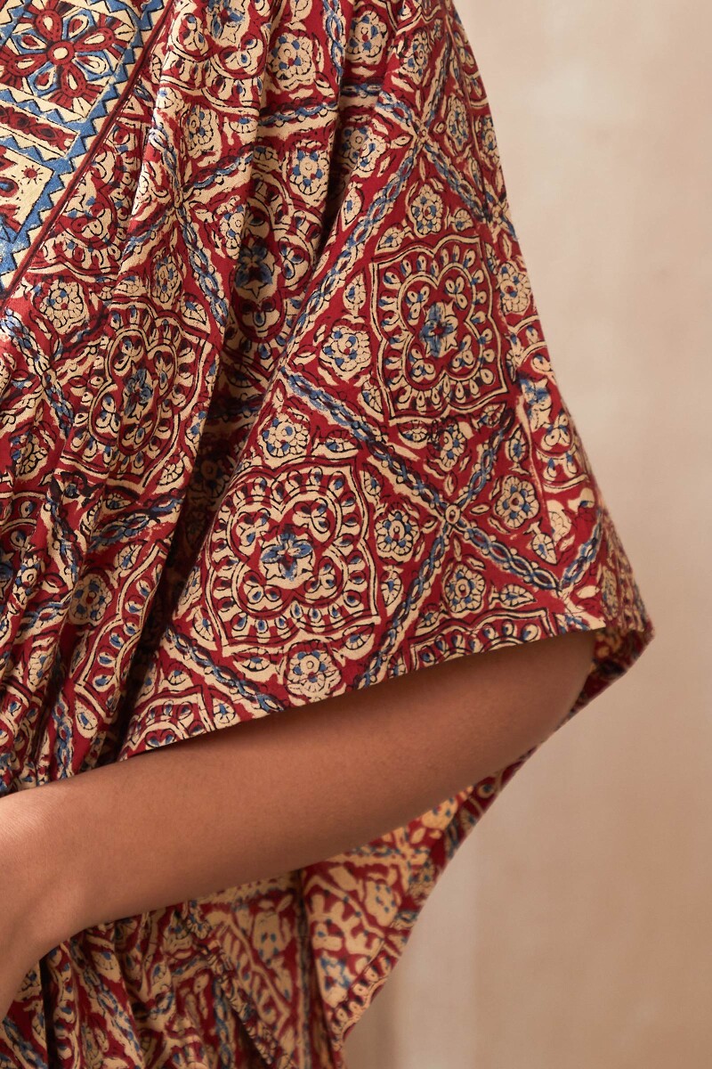 Bagru Hand Block-Printed Cotton Kaftan