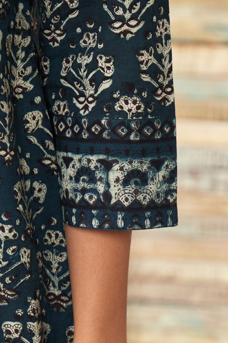 Bagru Hand Block-Printed Straight Cotton Kurta