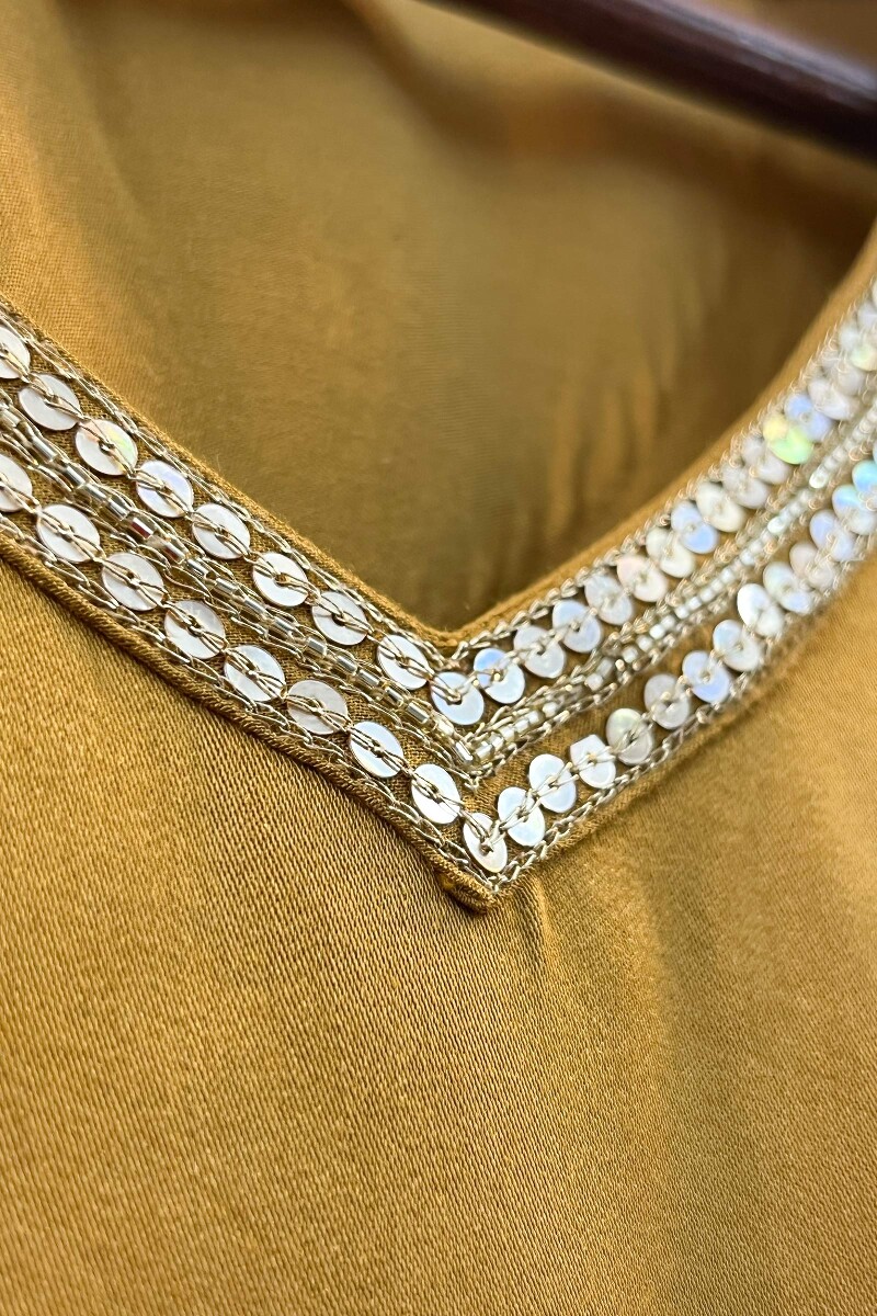 Mustard Handcrafted Viscose Kurta