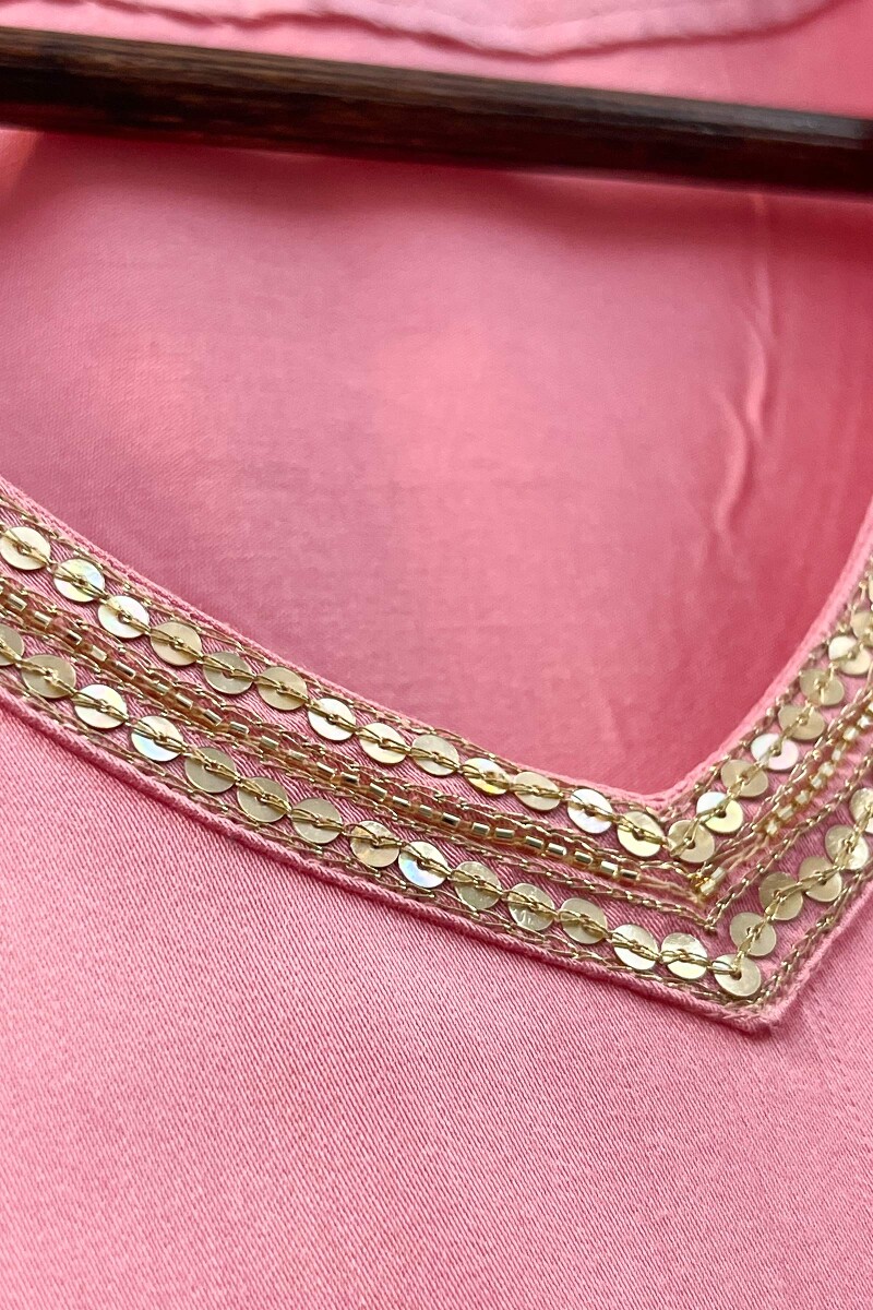 Pink Handcrafted Viscose Kurta
