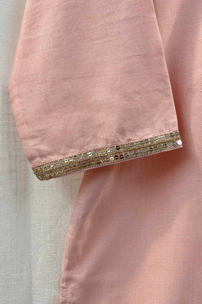 Pink Handcrafted Chanderi Kurta