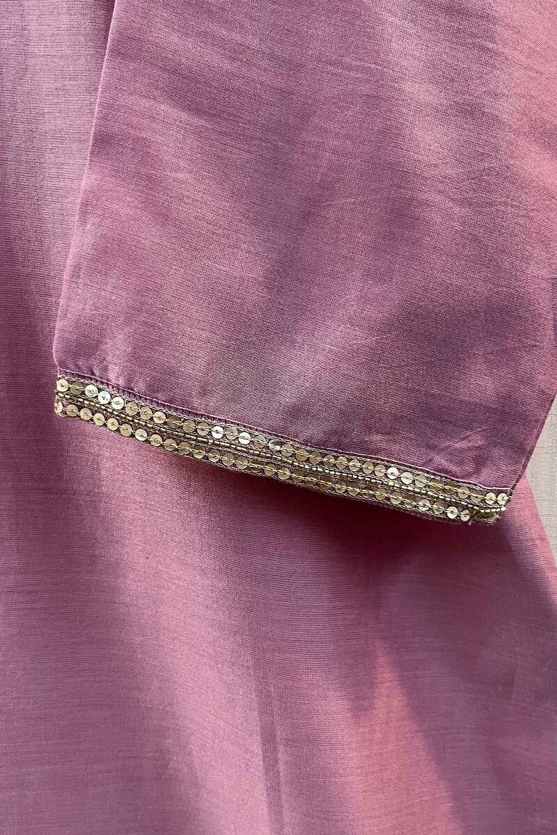 Purple Handcrafted Chanderi Kurta