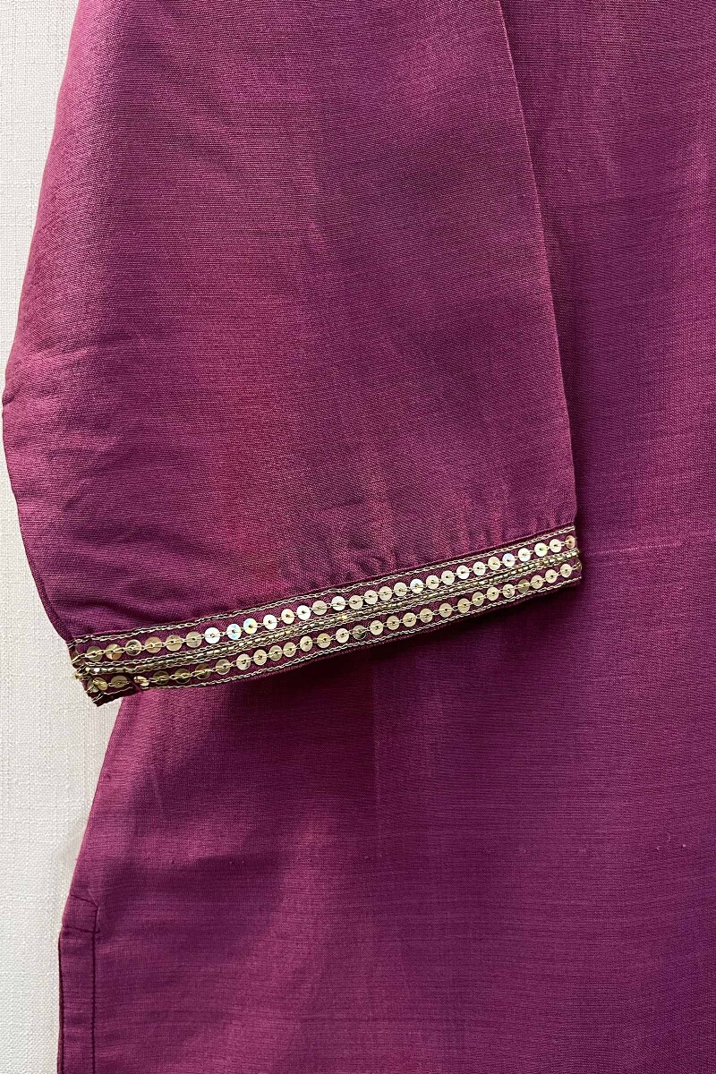 Purple Chanderi Kurta