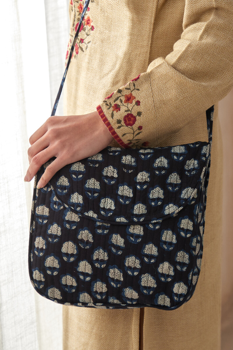 Bagru Hand Block-Printed Cotton Crossbody Bag