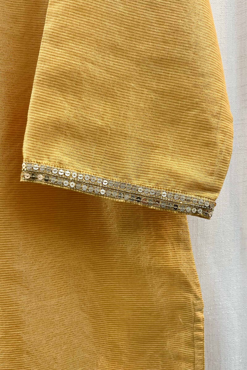 Yellow Handcrafted Chanderi Kurta