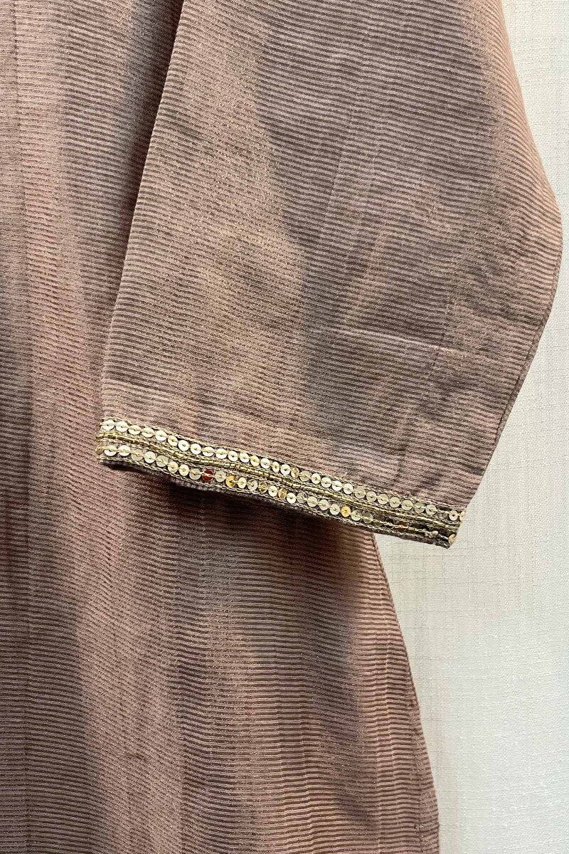 Brown Handcrafted Chanderi Kurta