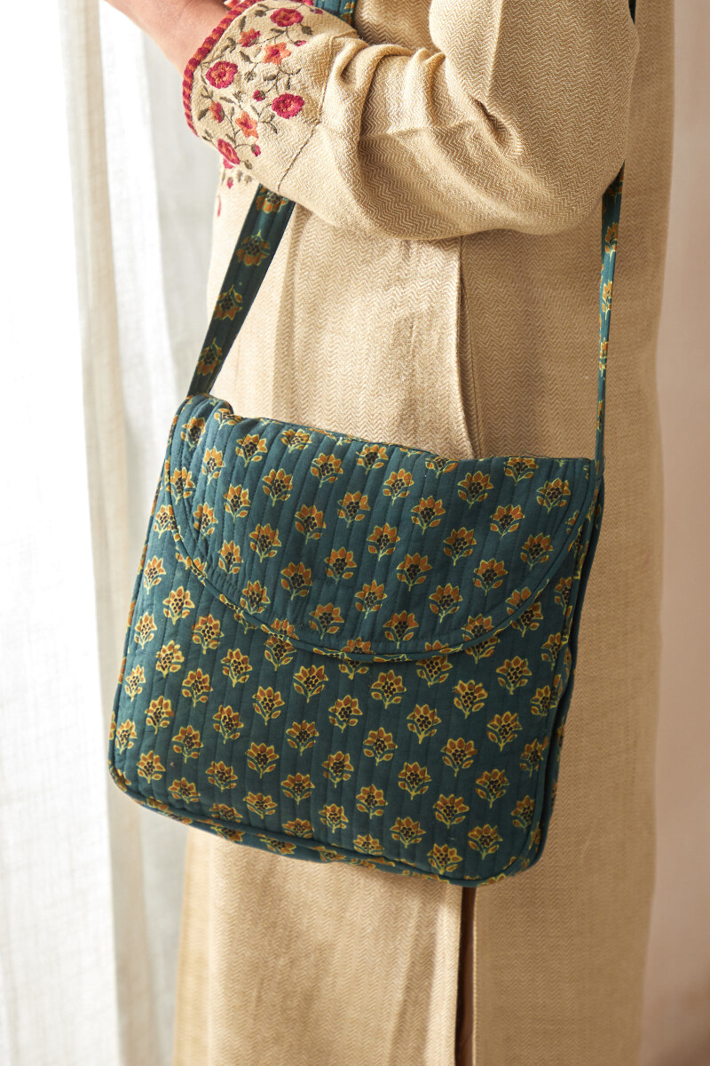 Ajrak Hand Block-Printed Cotton Crossbody Bag