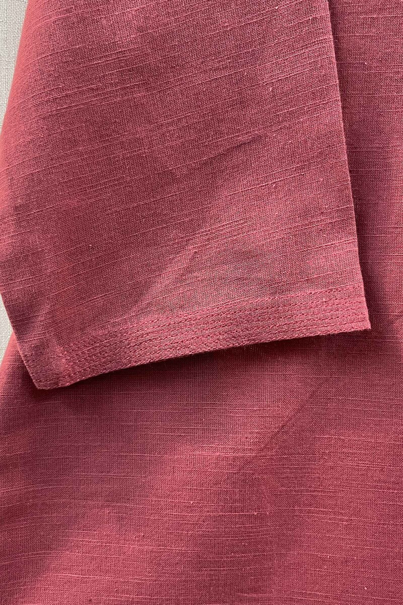 Pink Handcrafted Straight Handloom Cotton Kurta