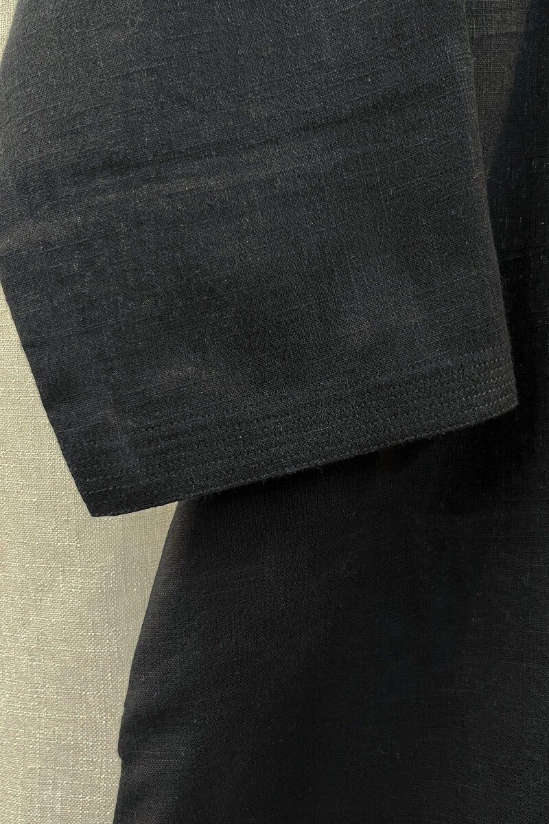 Black Handcrafted Straight Handloom Cotton Kurta