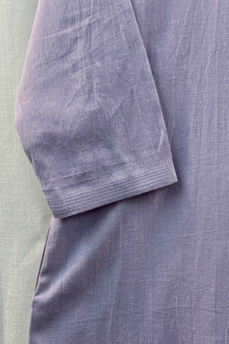 Light Purple Handcrafted Straight Handloom Cotton Kurta