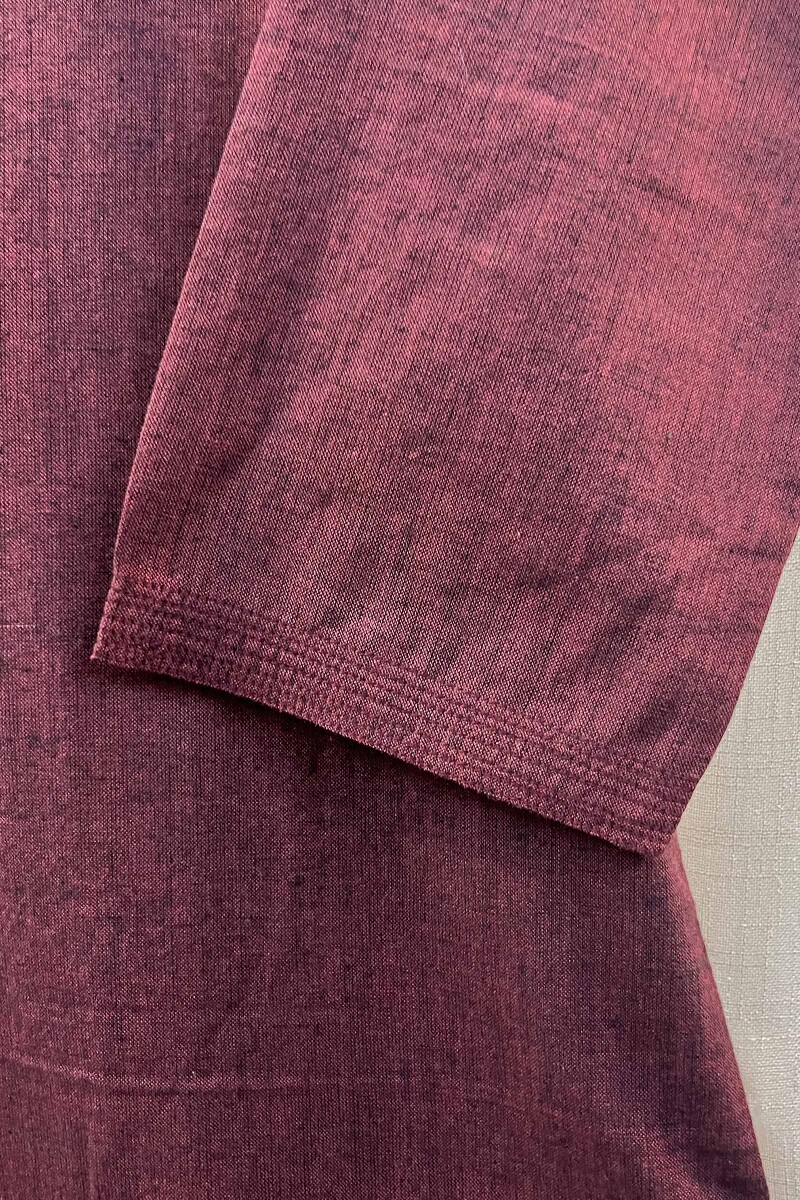 Dark Purple Handcrafted Straight Handloom Cotton Kurta