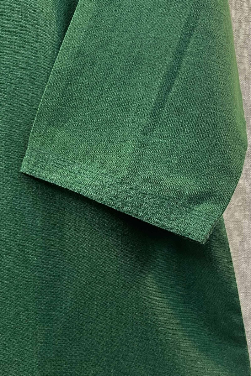 Green Handcrafted Straight Handloom Cotton Kurta