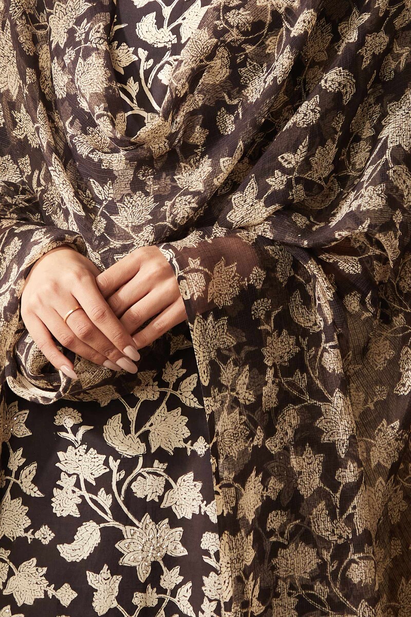 Bagru Hand Block-Printed Kota Dupatta
