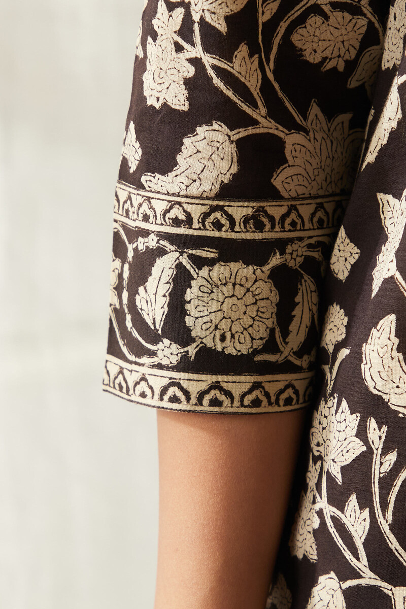 Bagru Hand Block-Printed Straight Cotton Kurta