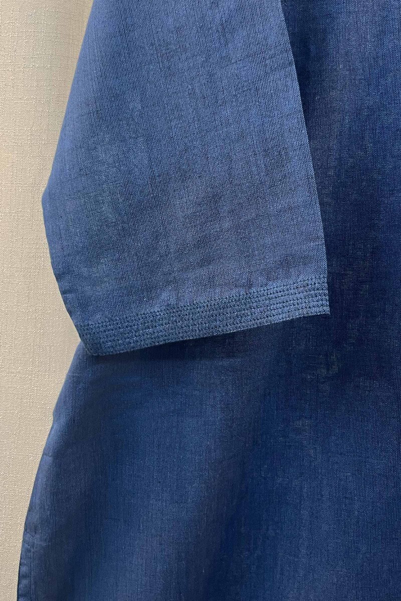 Indigo Handcrafted Straight Handloom Cotton Kurta
