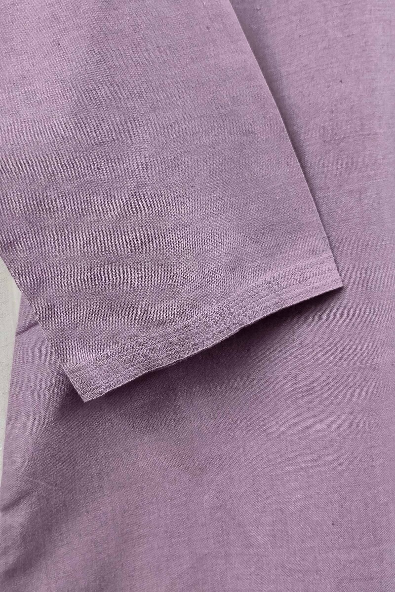 Purple Handcrafted Straight Handloom Cotton Kurta