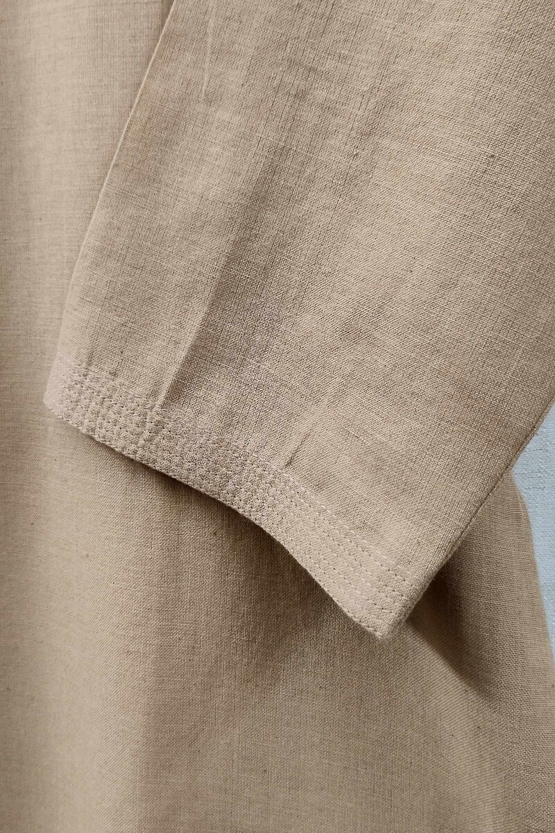 Beige Handcrafted Straight Handloom Cotton Kurta