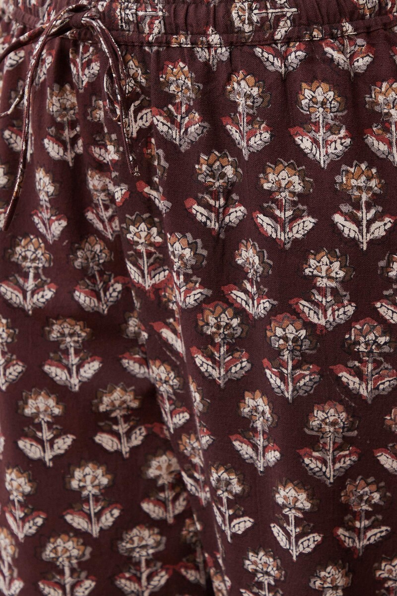 Bagru Hand Block-Printed Cotton Flax Izhaar Pants