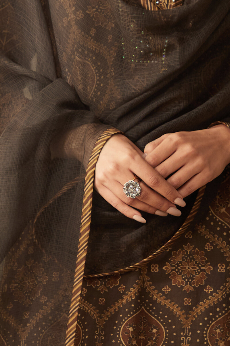 Brown Handcrafted Kota Dupatta