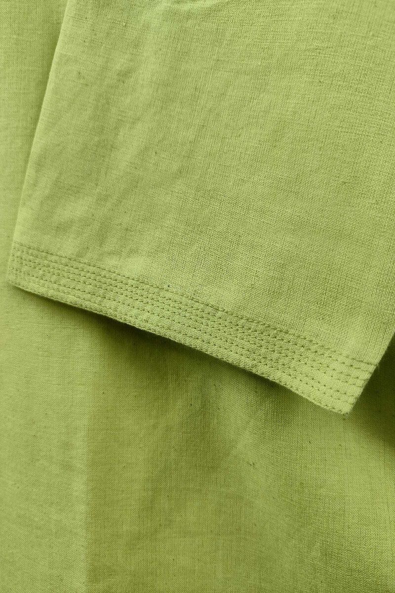 Lime Green Handcrafted Straight Handloom Cotton Kurta