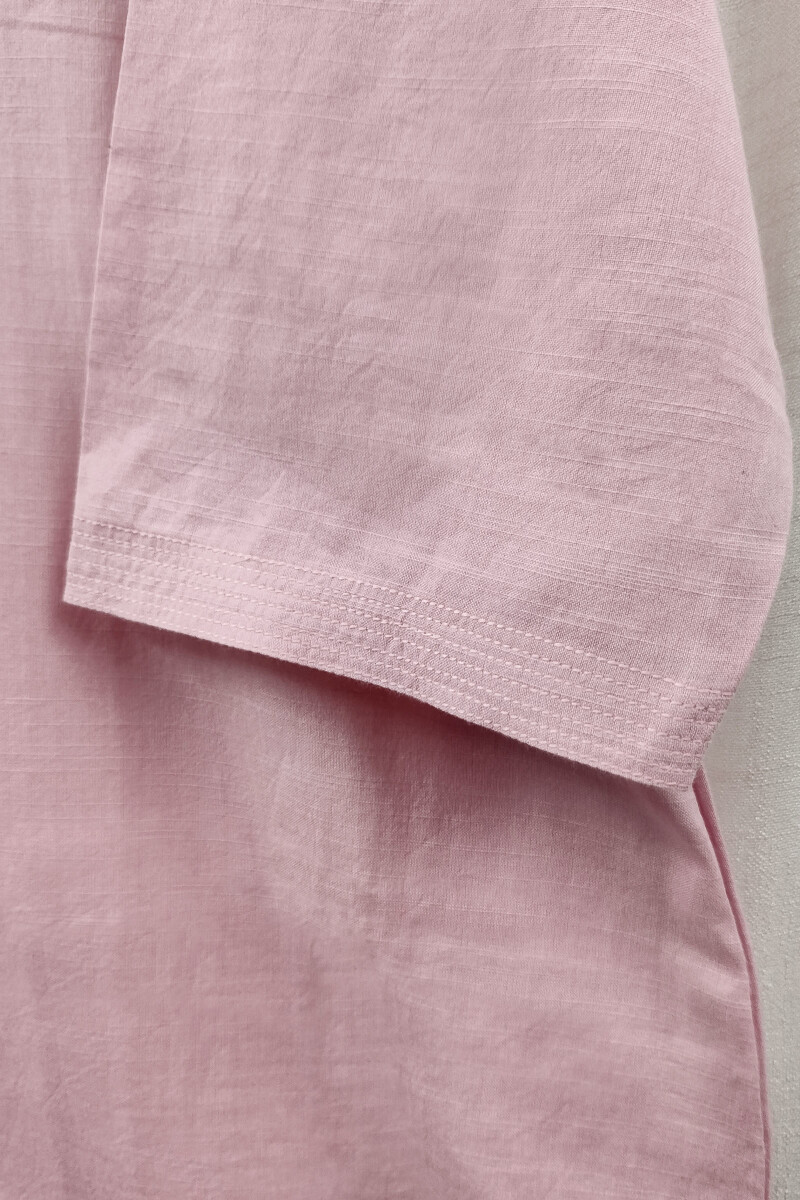 Light Pink Handcrafted Straight Handloom Cotton Kurta