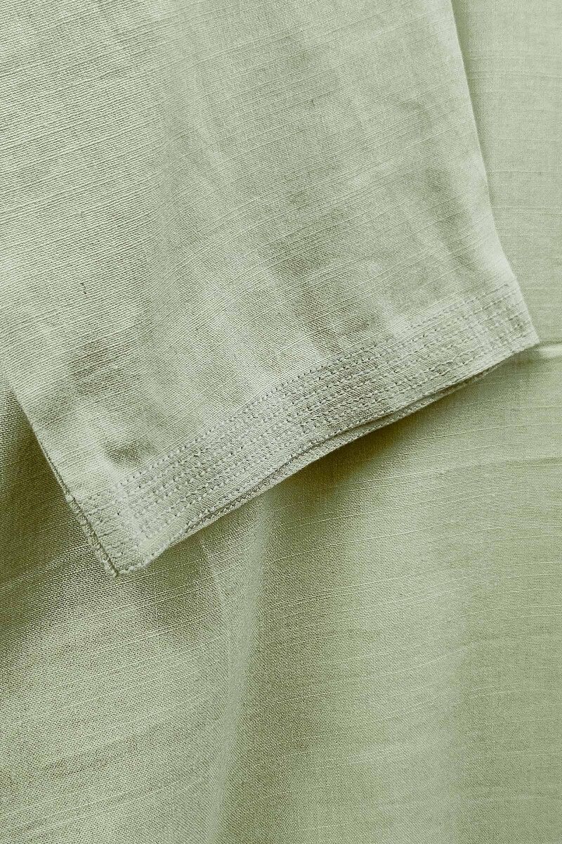 Light Green Handcrafted Straight Handloom Cotton Kurta