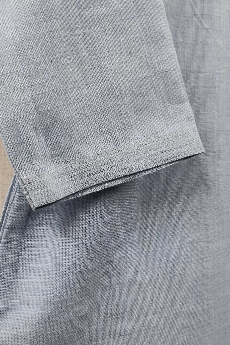 Sky Blue Handcrafted Straight Handloom Cotton Kurta