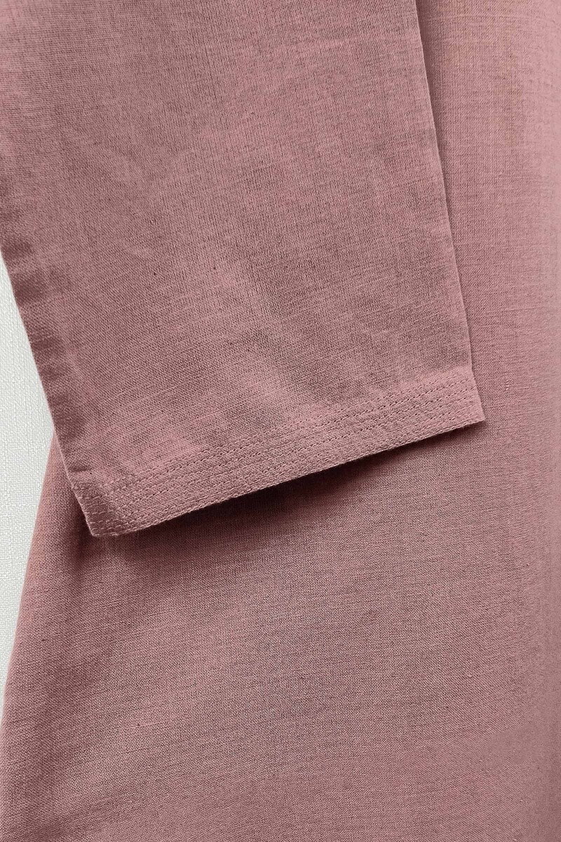 Pink Handcrafted Straight Handloom Cotton Kurta