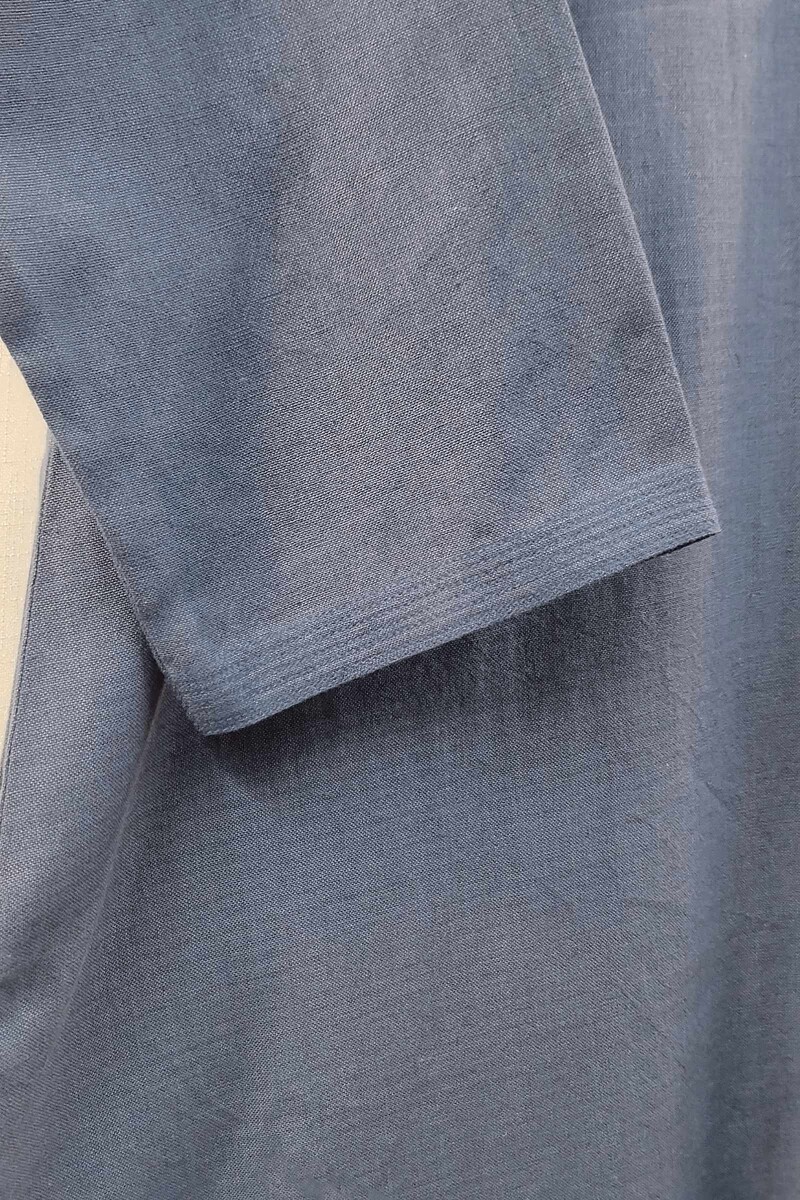 Navy Blue Handcrafted Straight Handloom Cotton Kurta