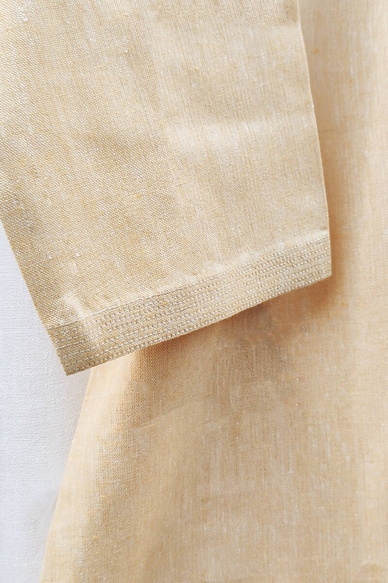 Light Yellow Handcrafted Straight Handloom Cotton Kurta