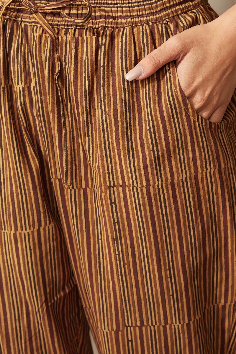 Ajrak Hand Block-Printed Cotton Narrow Pants