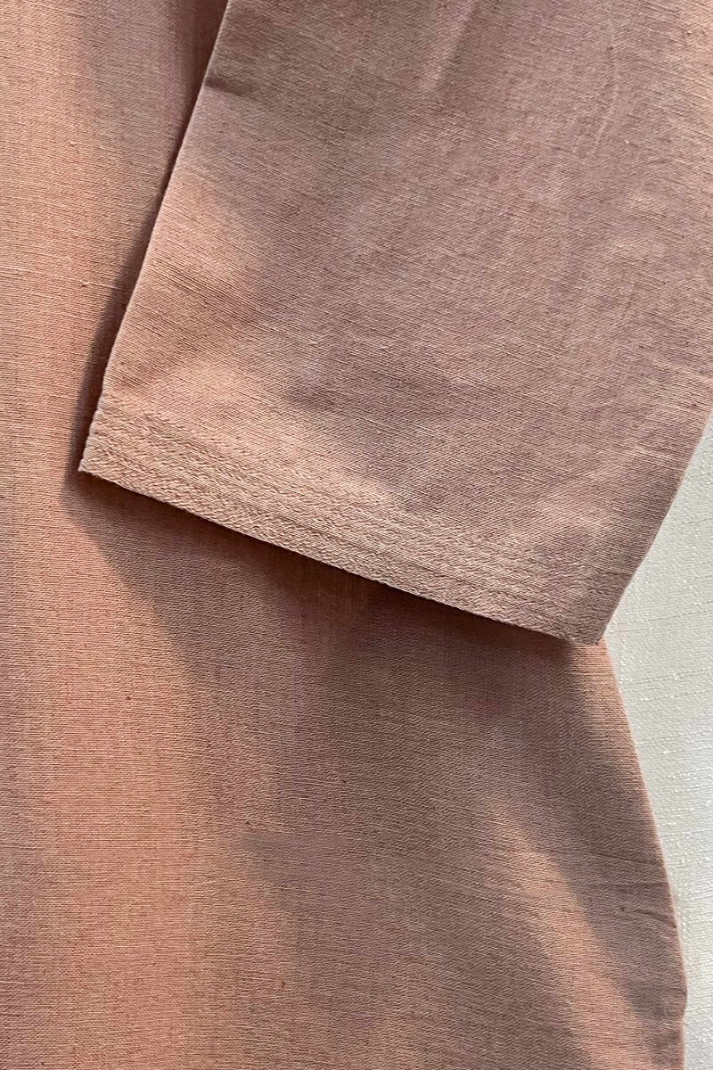 Brown Handcrafted Straight Handloom Cotton Kurta