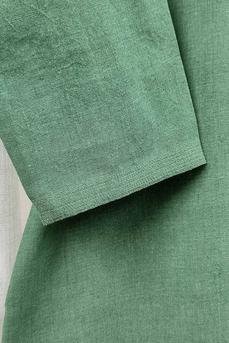 Green Handcrafted Straight Handloom Cotton Kurta