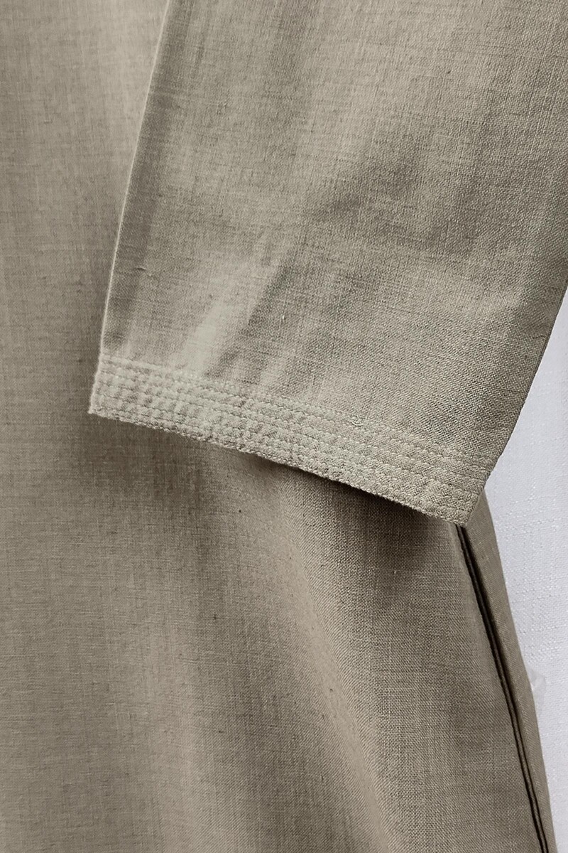 Dark Khaki Handcrafted Straight Handloom Cotton Kurta