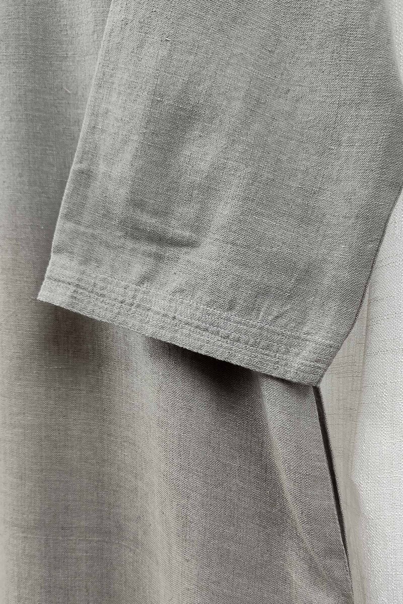 Grey Handcrafted Straight Handloom Cotton Kurta