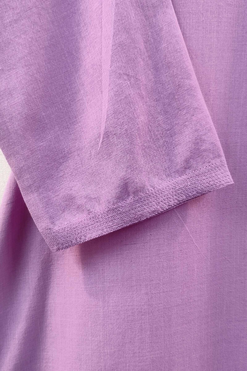 Light Purple Handcrafted Straight Handloom Cotton Kurta