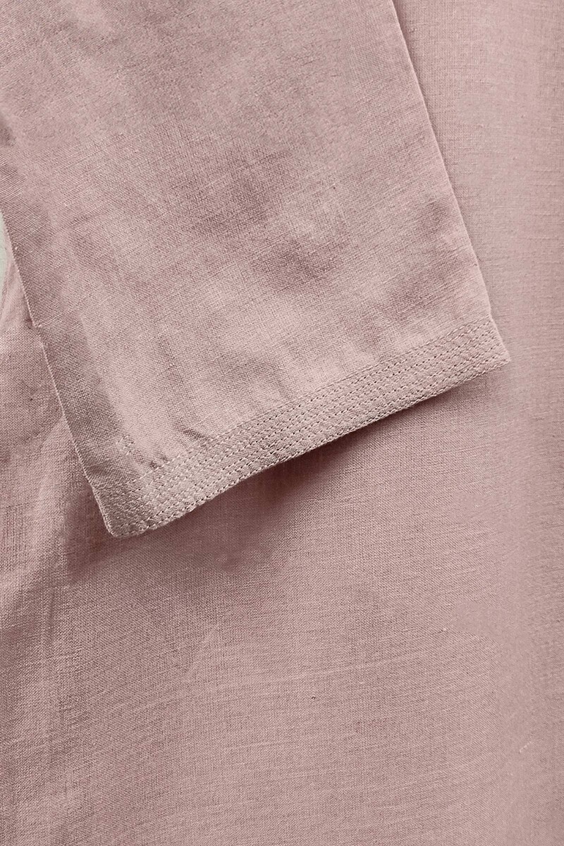 Mauve Handcrafted Straight Handloom Cotton Kurta