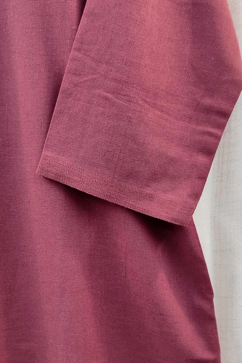 Maroon Handcrafted Straight Handloom Cotton Kurta