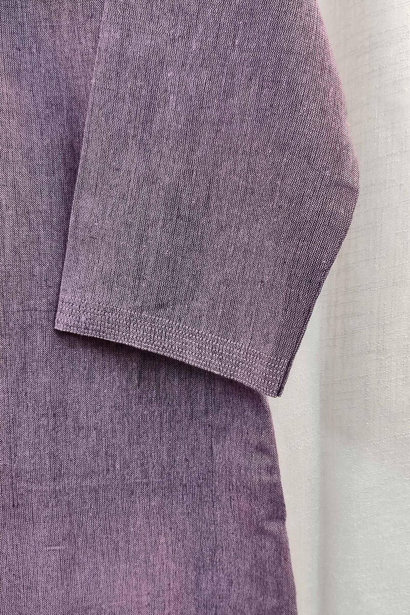 Purple Handcrafted Straight Handloom Cotton Kurta
