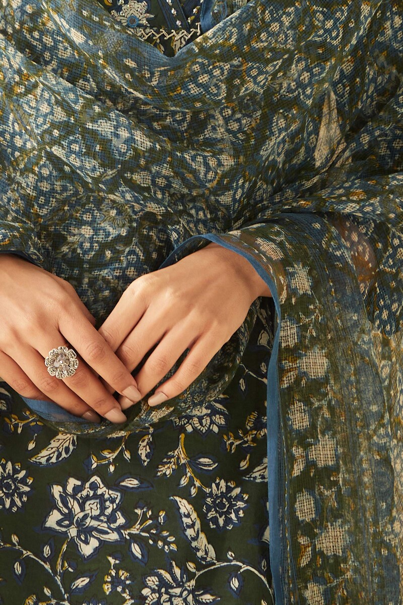 Bagru Hand Block-Printed Kota Dupatta