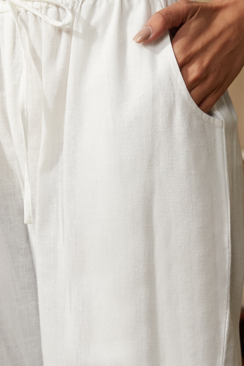 White Handcrafted Cotton Flax Straight Farsi